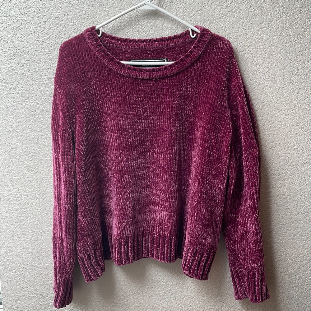 maroon soft knit sweater